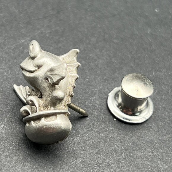 Vintage Jumping Fish Tie Tack Pewter Tone Lapel Hat Pin - Picture 1 of 7